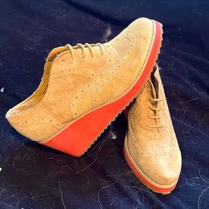 Deena & Ozzy Funky Color Block Casual Wedges